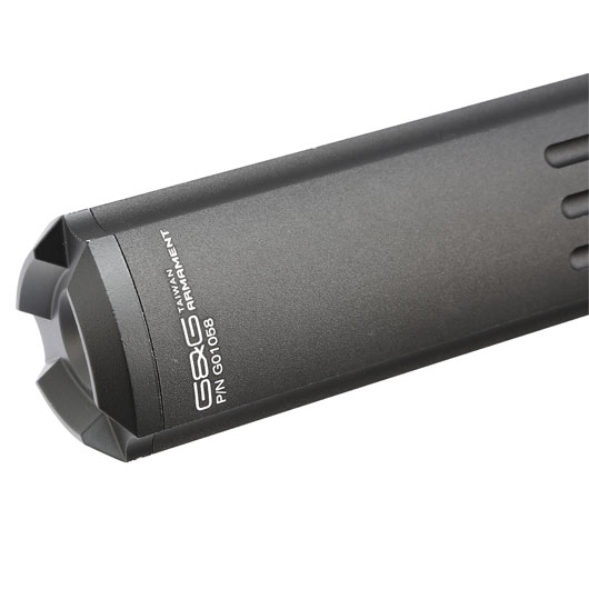 G&G GOMS MK7 Aluminium Tri-Tactical Silencer 215mm 14mm- schwarz Bild 4