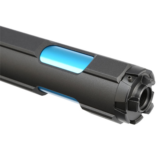 G&G GOMS MK6 Aluminium Tactical Silencer 222mm 14mm- schwarz / blau Bild 5