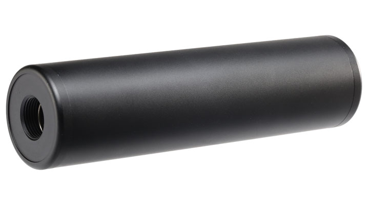 MET Aluminium Smooth Suppressor Silencer 130 x 35mm 14mm+ / 14mm- schwarz