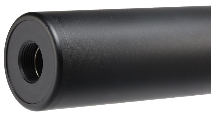 MET Aluminium Smooth Suppressor Silencer 130 x 35mm 14mm+ / 14mm- schwarz Bild 4