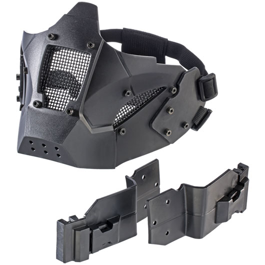Evolution Airsoft Iron Maske mit Halterung fr / ohne FAST Helme schwarz Bild 1