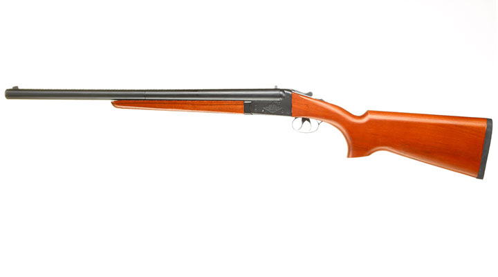 Haw San FS-0521 Full Size Long Double Barrel Vollmetall Gas Shotgun 6mm BB Echtholz-Version Bild 1