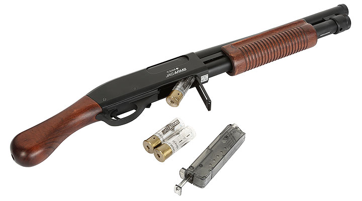 Jag Arms Scattergun Sawed-Off Vollmetall Pump Action Gas Shotgun 6mm BB Echtholz-Version Bild 4
