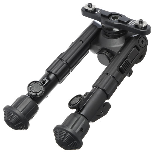 UTG M-LOK Heavy Duty Recon 360 Grad Metall Zweibein - Gummife 133 - 172 mm schwarz