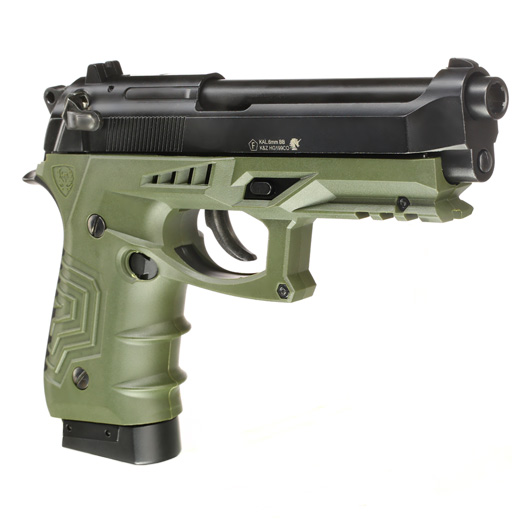 HFC M92 GripTac Airsoftpistole Vollmetall CO2 BlowBack 6mm BB oliv inkl. Pistolenkoffer Bild 8