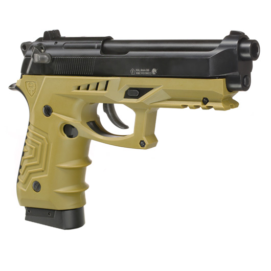 HFC M92 GripTac Airsoftpistole Vollmetall CO2 BlowBack 6mm BB coyote inkl. Pistolenkoffer Bild 8
