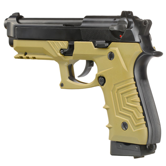 HFC M92 GripTac Airsoftpistole Vollmetall CO2 BlowBack 6mm BB coyote inkl. Pistolenkoffer Bild 9