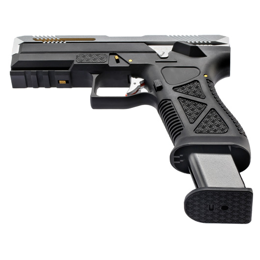 HFC AG-17 mit Metallschlitten GBB 6mm BB silber / schwarz inkl. Pistolenkoffer Bild 5