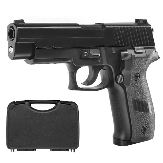 HFC H226 Airsoftpistole Vollmetall GBB 6mm BB schwarz inkl. Pistolenkoffer