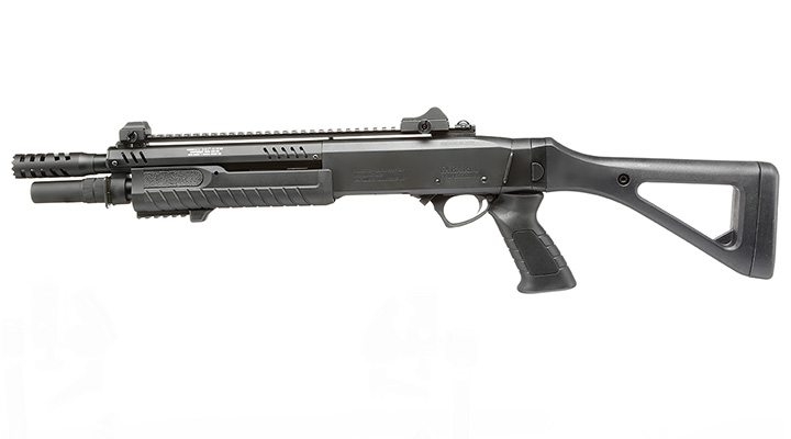 VFC / BO Manufacture Fabarm STF12 Compact 11 Zoll Vollmetall Pump Action Gas Shotgun 6mm BB schwarz Bild 1