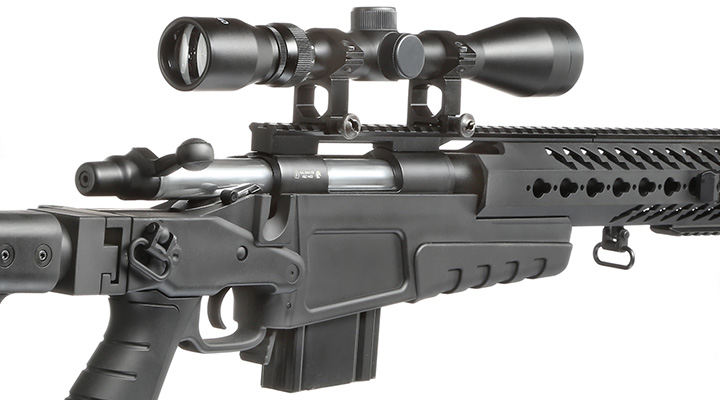 Well MB4418-3D Mk13 Mod 7 Snipergewehr inkl. Zweibein / Zielfernrohr Springer 6mm BB schwarz Bild 10