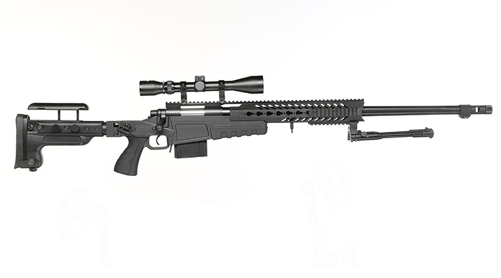 Well MB4418-3D Mk13 Mod 7 Snipergewehr inkl. Zweibein / Zielfernrohr Springer 6mm BB schwarz Bild 2