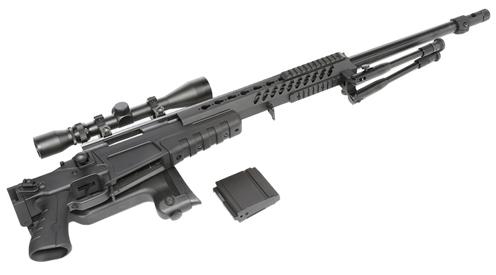 Well MB4418-3D Mk13 Mod 7 Snipergewehr inkl. Zweibein / Zielfernrohr Springer 6mm BB schwarz Bild 4
