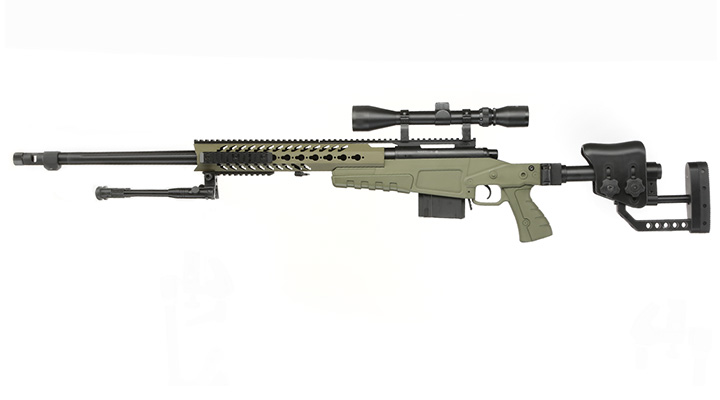 Well MB4418-2D Mk13 Custom Snipergewehr inkl. Zweibein / Zielfernrohr Springer 6mm BB oliv Bild 1