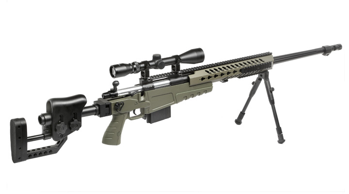 Well MB4418-2D Mk13 Custom Snipergewehr inkl. Zweibein / Zielfernrohr Springer 6mm BB oliv Bild 3