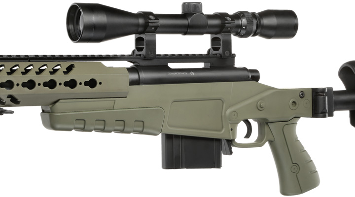 Well MB4418-2D Mk13 Custom Snipergewehr inkl. Zweibein / Zielfernrohr Springer 6mm BB oliv Bild 8