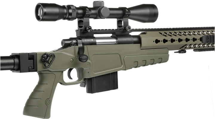 Well MB4418-2D Mk13 Custom Snipergewehr inkl. Zweibein / Zielfernrohr Springer 6mm BB oliv Bild 9