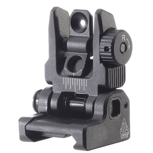 UTG Accu-Sync AR15 Flip-Up Rear Sight schwarz f. 21mm Schienen schwarz Bild 1