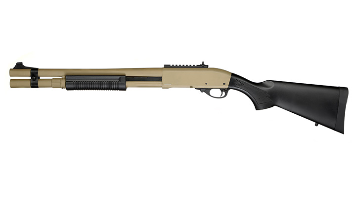 Golden Eagle M8872 Vollmetall Pump Action Gas Shotgun 6mm BB Tan Bild 1