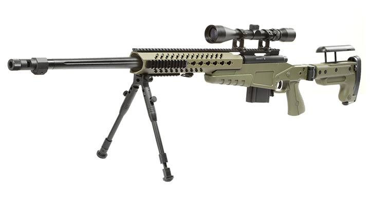 Ersatzteilset Well MB4418-3D Mk13 Mod 7 Snipergewehr inkl. Zweibein / Zielfernrohr Springer 6mm BB oliv Bild 7