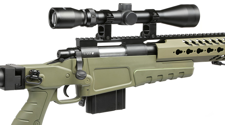 Well MB4418-3D Mk13 Mod 7 Snipergewehr inkl. Zweibein / Zielfernrohr Springer 6mm BB oliv Bild 9