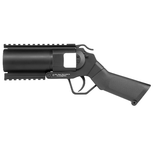 Evolution 40mm Airsoft Pistolen-Launcher Shorty mit Metallgehuse schwarz Bild 1