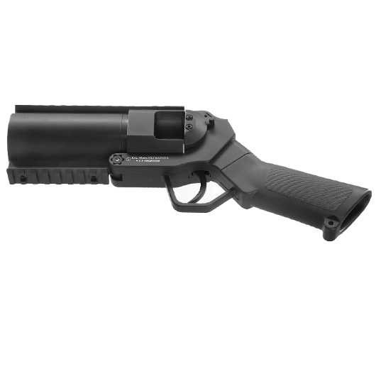 Evolution 40mm Airsoft Pistolen-Launcher Shorty mit Metallgehuse schwarz Bild 4