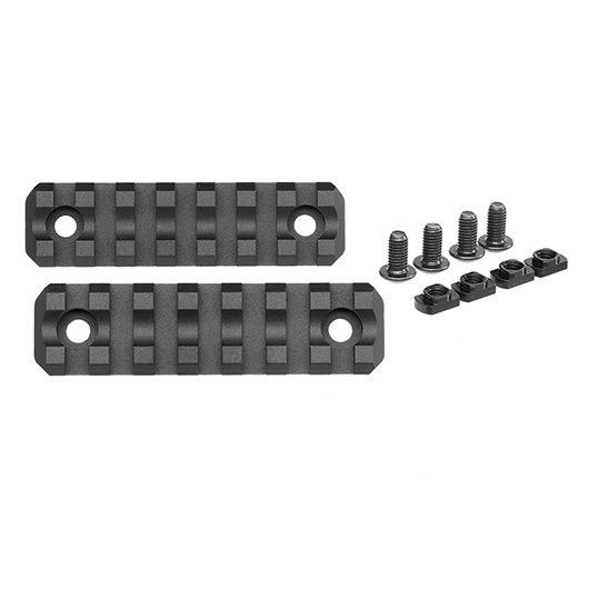 ASG M-Lok 21mm Aluminium Schienen Set 7 Slots / 80mm (2 Stck) schwarz