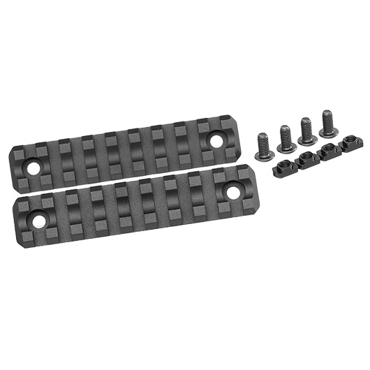 ASG M-Lok 21mm Aluminium Schienen Set 9 Slots / 100mm (2 Stück) schwarz