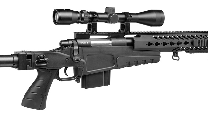 Well MB4418-2D Mk13 Custom Snipergewehr inkl. Zweibein / Zielfernrohr Springer 6mm BB schwarz Bild 7