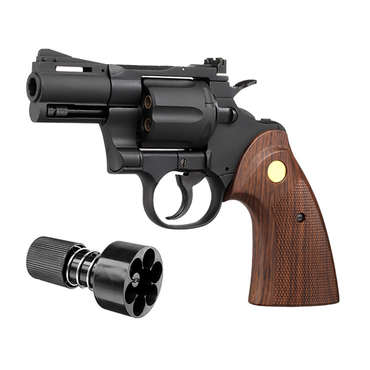 King Arms .357 Python 2.5 Zoll Revolver Vollmetall Gas 6mm BB schwarz