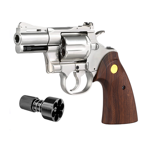 King Arms .357 Python 2.5 Zoll Revolver Vollmetall Gas 6mm BB Chrome-Finish