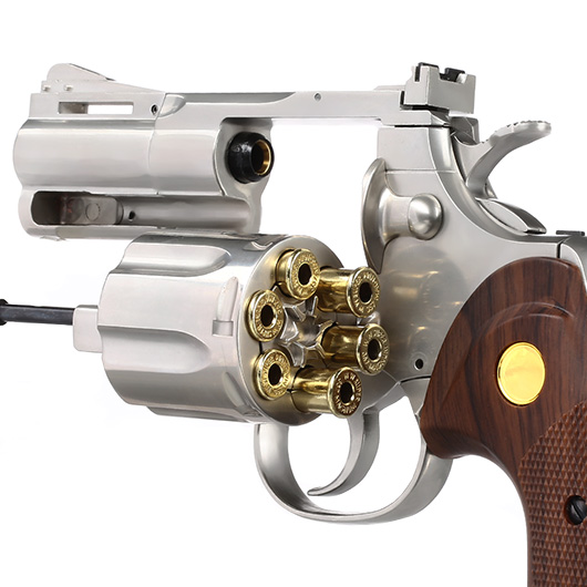 King Arms .357 Python 2.5 Zoll Revolver Vollmetall Gas 6mm BB Chrome-Finish Bild 5