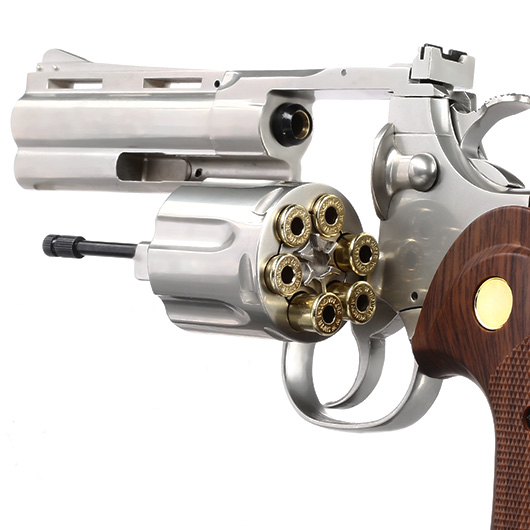 King Arms .357 Python 4 Zoll Revolver Vollmetall Gas 6mm BB Chrome-Finish Bild 5