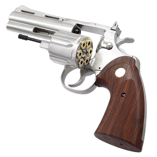 King Arms .357 Python 4 Zoll Revolver Vollmetall Gas 6mm BB Chrome-Finish Bild 7