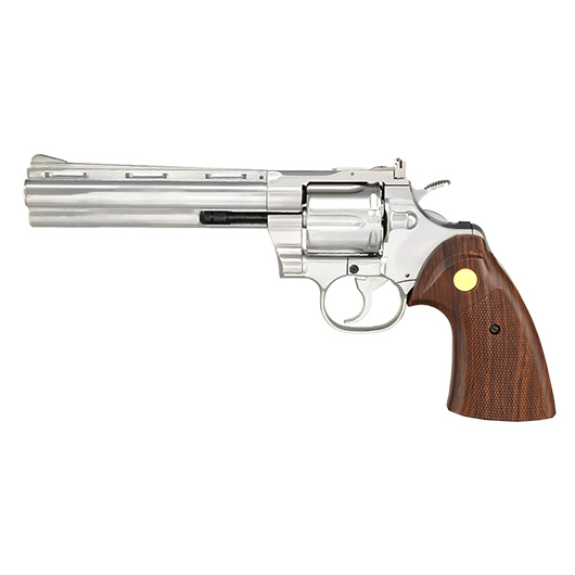 King Arms .357 Python 6 Zoll Revolver Vollmetall Gas 6mm BB Chrome-Finish Bild 1