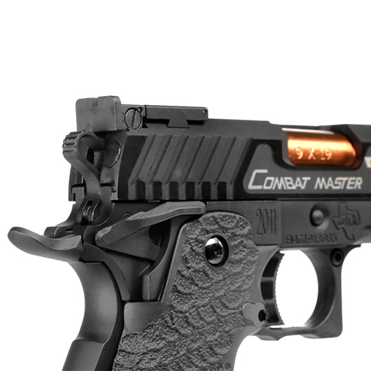 EMG / STI International TTI Combat Master 2011 JW3 Vollmetall GBB 6mm BB schwarz - Collectors Steel Edition Bild 10