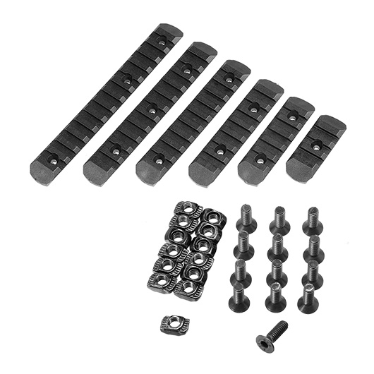 MP KeyMod / LOCK 21mm Polymer Schienen Set (6 Stck) schwarz