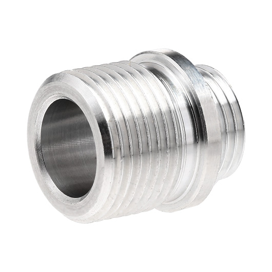 AiRReX Aluminium Schalldmpferadapter f. Pistolen 11mm+ auf 14mm- silber