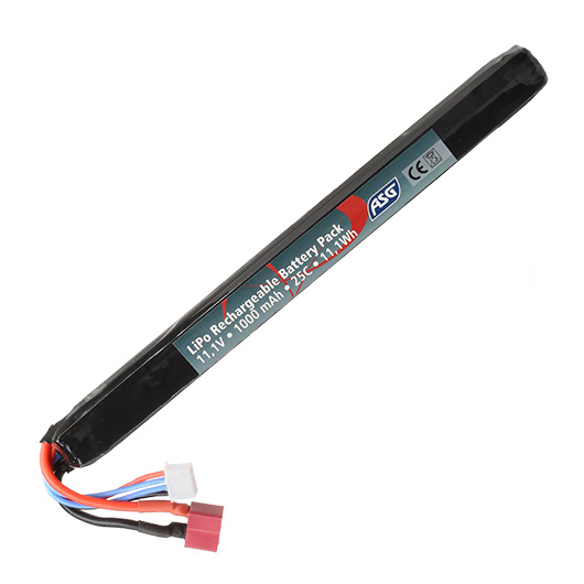 ASG LiPo Akku 11,1V 1000mAh 25C Stick-Type m. T-Stecker Anschluss