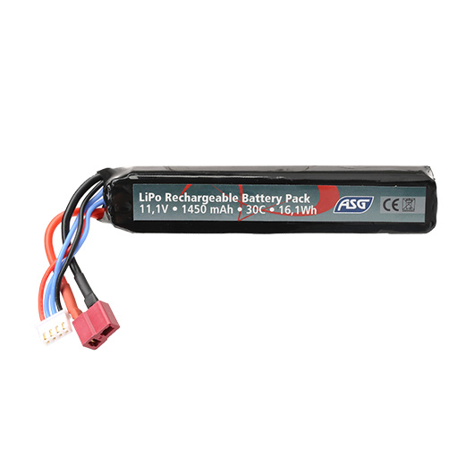 ASG LiPo Akku 11,1V 1450mAh 30C Stock-Tube Type m. T-Stecker Anschluss Bild 1