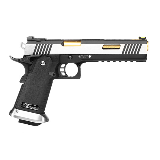 Wei-ETech Hi-Capa 6 WET Force Type-A Vollmetall GBB 6mm BB silber / gold Bild 3