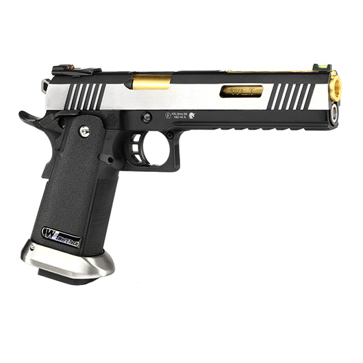 Wei-ETech Hi-Capa 6 WET Force Type-A Vollmetall GBB 6mm BB silber / gold Bild 7