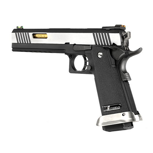 Wei-ETech Hi-Capa 6 WET Force Type-A Vollmetall GBB 6mm BB silber / gold Bild 8