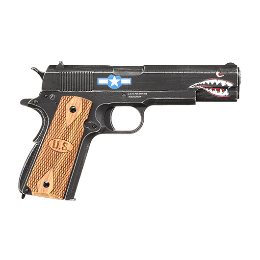 Cybergun / AWC Auto-Ordnance 1911 Squadron Vollmetall GBB 6mm BB Vintage-Black Bild 3