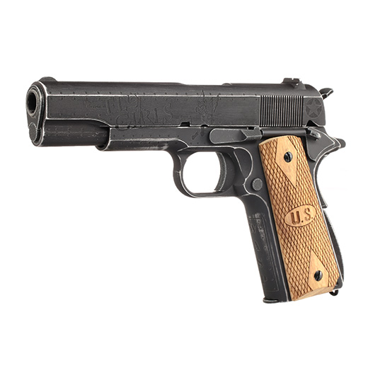 Cybergun / AWC Auto-Ordnance 1911 Fly Girls Vollmetall GBB 6mm BB Vintage-Black