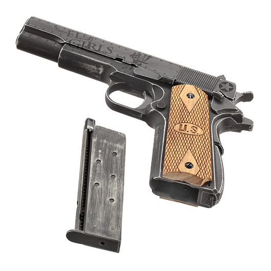 Cybergun / AWC Auto-Ordnance 1911 Fly Girls Vollmetall GBB 6mm BB Vintage-Black Bild 6