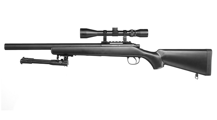 Well M700 Short-Type Snipergewehr inkl. Zweibein / Zielfernrohr Springer 6mm BB schwarz Bild 1
