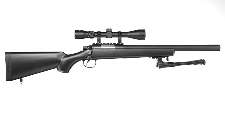 Well M700 Short-Type Snipergewehr inkl. Zweibein / Zielfernrohr Springer 6mm BB schwarz Bild 2
