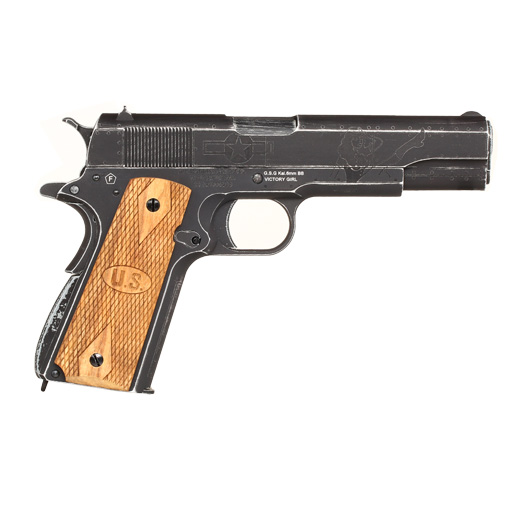 Cybergun / AWC Auto-Ordnance 1911 Victory Girls Vollmetall GBB 6mm BB Vintage-Black Bild 3
